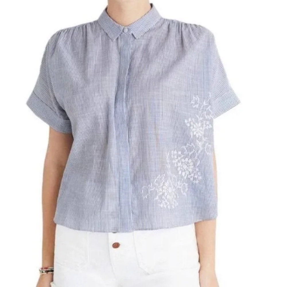 Madewell Collared Embroidered Shirt - size S